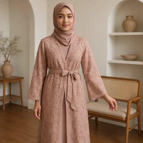 7 Model Outer Brokat Bunga Timbul, Tampil Elegan untuk Kondangan hingga Acara Resmi (sumber:AI)