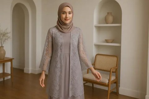 7 Model Outer Brokat Bunga Timbul, Tampil Elegan untuk Kondangan hingga Acara Resmi (sumber:AI)