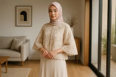 7 Model Outer Brokat Bunga Timbul, Tampil Elegan untuk Kondangan hingga Acara Resmi (sumber:AI)