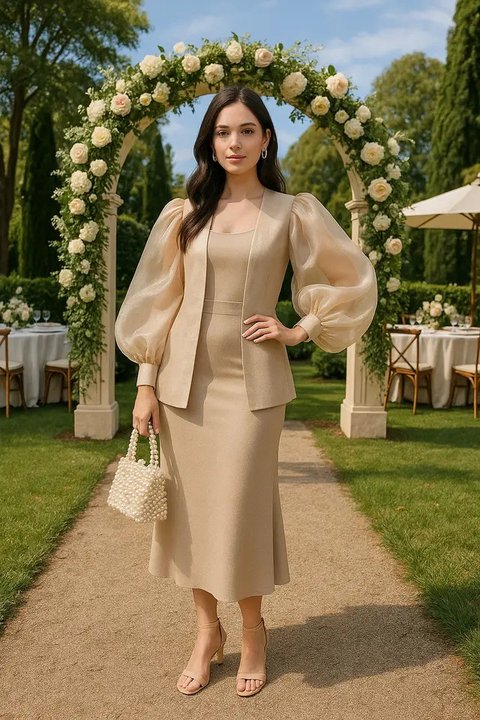 Model Cardigan Lengan Balon untuk Kondangan/AI