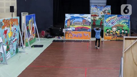 Mural merupakan sebuah cara atau pengecatan yang mengandung karya seni yang biasa di aplikasikan pada media dinding dan plafon atau pada permukaan yang bersifat permanen lainnya. (Liputan6.com/Herman Zakharia)