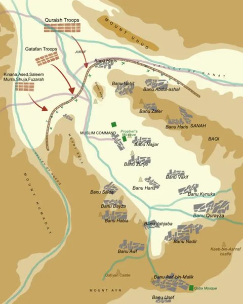 Peta pertempuran Khandaq (DrZubairRashid-wikimedia commons)