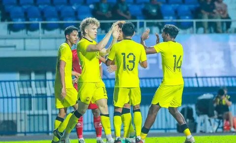 Timnas Malaysia U-23 sukses mengalahkan Timnas Indonesia U-23 pada laga perdana Grup B Piala AFF U-23 2023, Jumat (18/8/2023) malam WIB. (Instagram/@famalaysia)