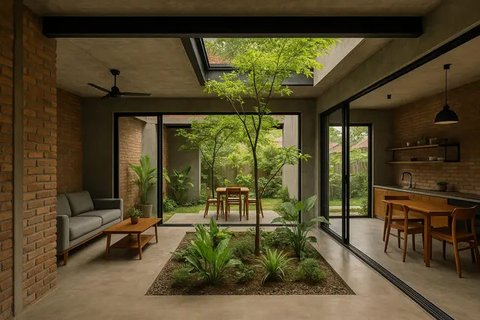 Rumah di Kampung dengan Konsep Open Space (Foto: ChatGPT)