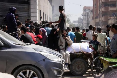 Kematian warga sipil yang sedang berusaha mengakses bantuan ini terus terjadi sejak Badan Bantuan Kemanusiaan Gaza (GHF) mulai mendistribusikan bahan kebutuhan pangan pada 26 Mei 2025. (BASHAR TALEB/AFP)
