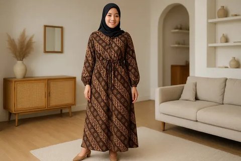 7 Model Gamis Batik Jumbo Terbaru, Nyaman dan Elegan untuk Tampil Pede di Segala Acara (sumber:AI)
