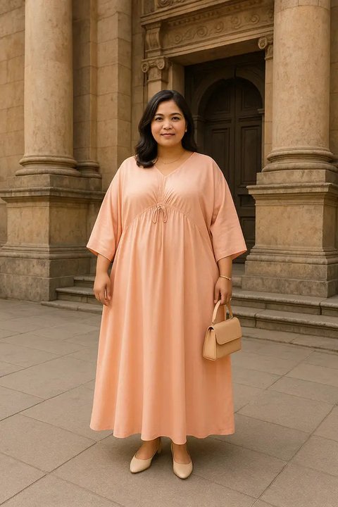 Model Gamis Kaftan yang Cocok untuk Ibu Muda agar Tetap Stylist (created by AI)