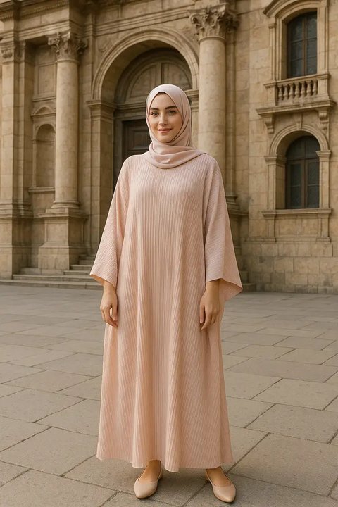 Model Gamis Kaftan yang Cocok untuk Ibu Muda agar Tetap Stylist (created by AI)