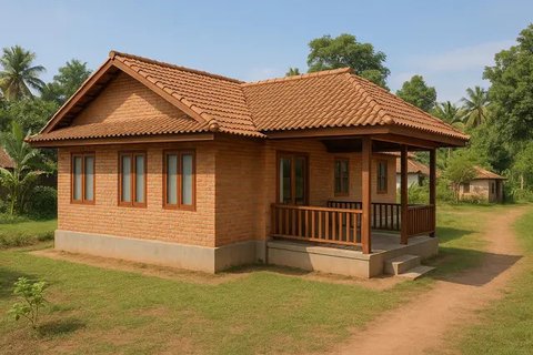 Desain Rumah Sederhana 3 Kamar di Kampung (created by AI)