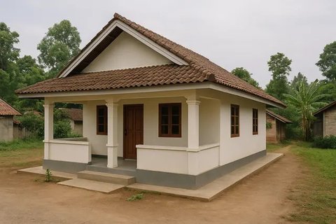 Desain Rumah Sederhana 3 Kamar di Kampung (created by AI)