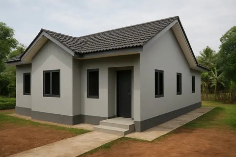Desain Rumah Sederhana 3 Kamar di Kampung (created by AI)