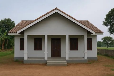 Desain Rumah Sederhana 3 Kamar di Kampung (created by AI)