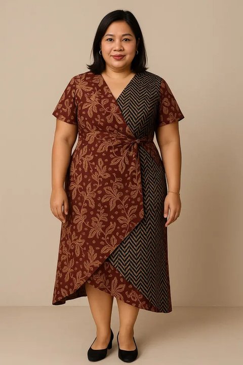 Model Baju Batik Wanita Gemuk agar Terlihat Ramping (Foto: ChatGPT)