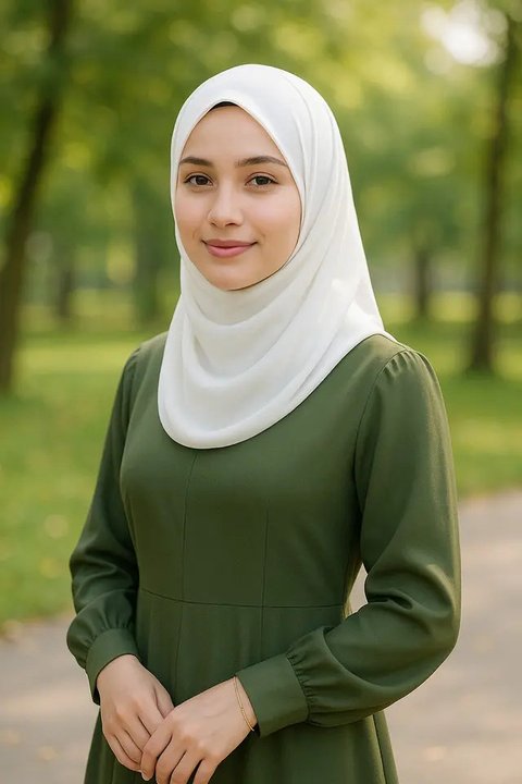 Warna Jilbab untuk Gamis Army (created by AI)