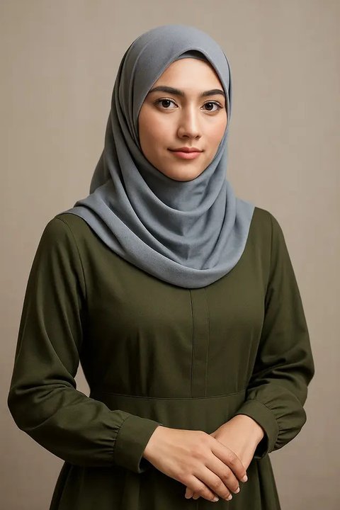 Warna Jilbab untuk Gamis Army (created by AI)