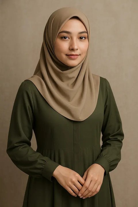 Warna Jilbab untuk Gamis Army (created by AI)