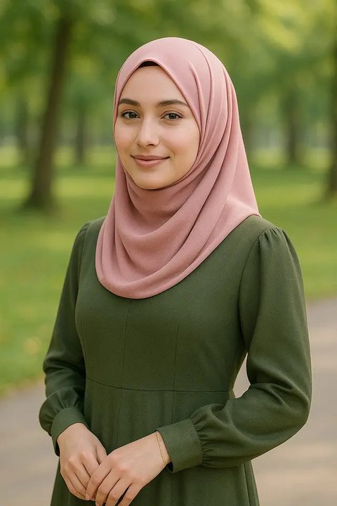 Warna Jilbab untuk Gamis Army (created by AI)