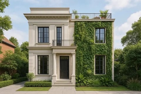 7 Desain Rumah Minimalis 2 Lantai ala Eropa yang Modern, Mewah dan Fungsional (sumber:AI)