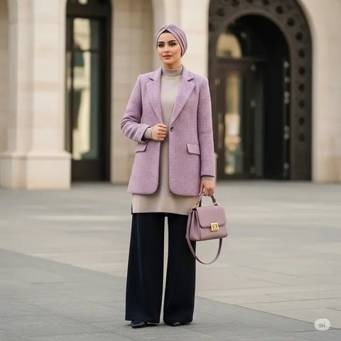 Ide Mix and Match Tunik, Blazer, dan Hijab untuk Tampil Elegan di Berbagai Acara (created by AI)