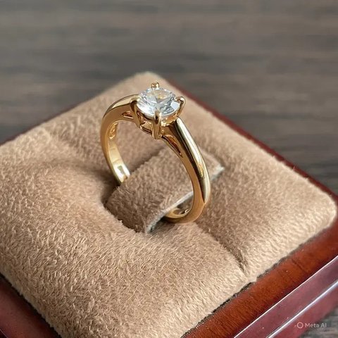 Cincin Emas dengan Berlian Kecil (Liputan6.com/MetaAi)