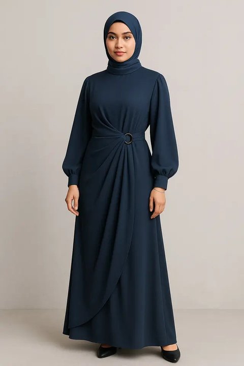 Model Gamis Syar&amp;amp;amp;amp;amp;#039;i Kekinian Tetap Simpel tapi Mewah (Foto: ChatGPT)