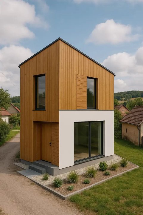 Rumah Kayu Minimalis di Desa Biar Tetap Berkelas Meski Lahan Kecil (created by AI)