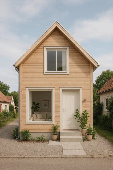 Rumah Kayu Minimalis di Desa Biar Tetap Berkelas Meski Lahan Kecil (created by AI)
