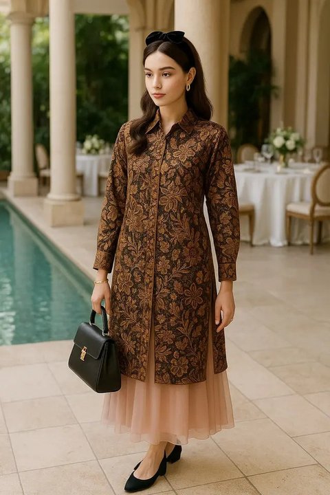 13 Inspirasi Model Tunik Batik Setelan Rok yang Simpel Tapi Mewah, Cocok untuk Segala Acara