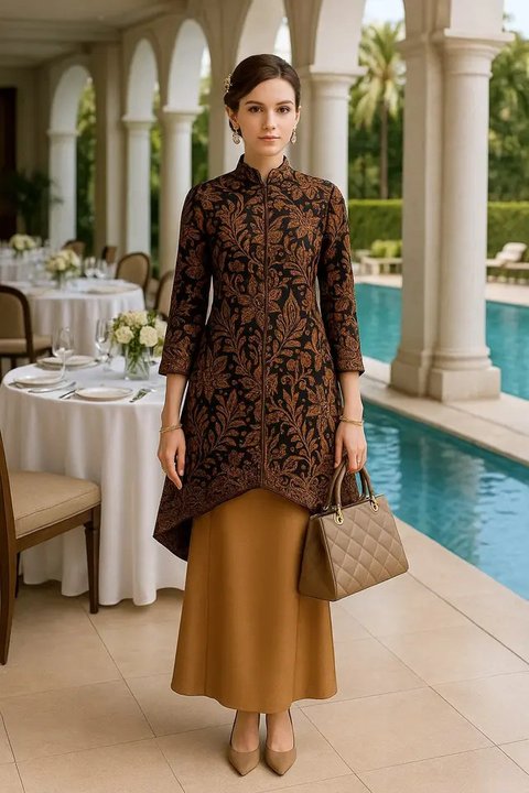 13 Inspirasi Model Tunik Batik Setelan Rok yang Simpel Tapi Mewah, Cocok untuk Segala Acara