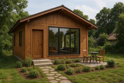 Rumah Kayu Minimalis yang Tahan Lama Meski Sering Hujan (Foto: ChatGPT)