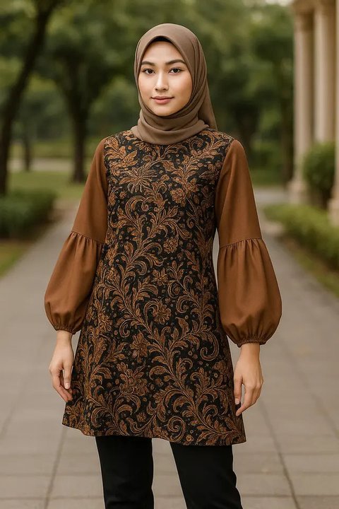 Model Tunik Batik Cantik dan Elegan Terbaru 2025, Cocok untuk Acara Formal dan Kasual (sumber:AI)