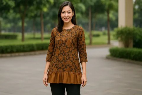 Model Tunik Batik Cantik dan Elegan Terbaru 2025, Cocok untuk Acara Formal dan Kasual (sumber:AI)