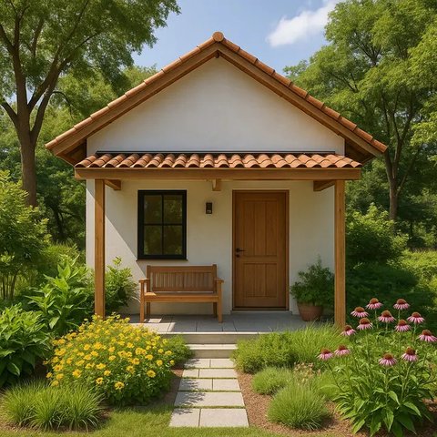 8 Gambar Rumah Minimalis 5x7 Meter di Desa dengan Taman, Kecil tapi Adem (sumber:AI)