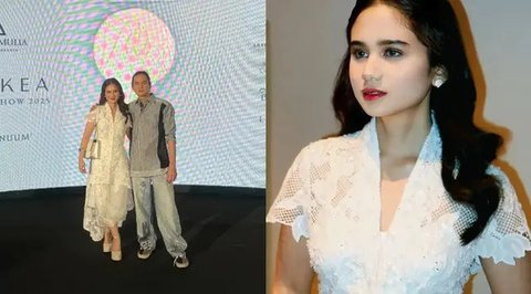 Artis hadir di Artkea Annual Show 2025, tampil menawan dengan outfit brokat. [IG: @wanda_haraa]