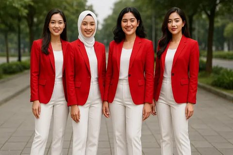 Model OOTD Merah Putih (AI)