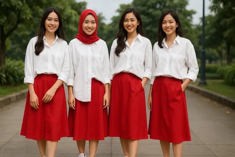 Model OOTD Merah Putih (AI)