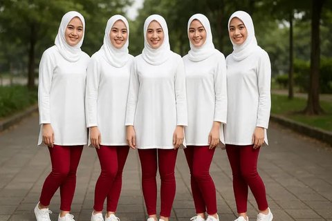 Model OOTD Merah Putih (AI)