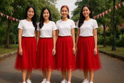 Model OOTD Merah Putih (AI)