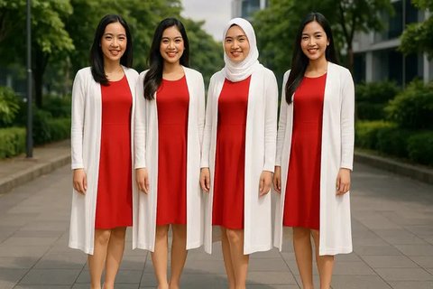 Model OOTD Merah Putih (AI)