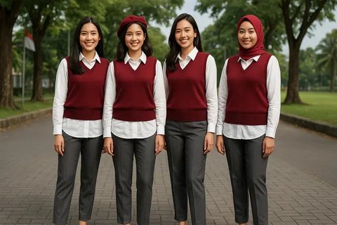 Model OOTD Merah Putih (AI)