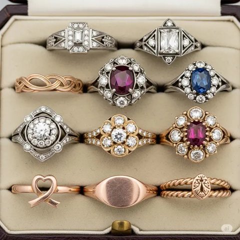 Model Cincin Emas 24k Motif Vintage. Foto: Gemini