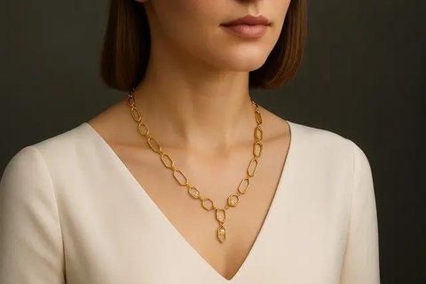 7 Kalung Emas Ini Cuma 5 Gram, Tapi Modelnya Seperti Sultan yang Mewah dan Elegan (sumber:AI)