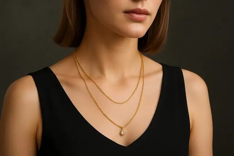 7 Kalung Emas Ini Cuma 5 Gram, Tapi Modelnya Seperti Sultan yang Mewah dan Elegan (sumber:AI)