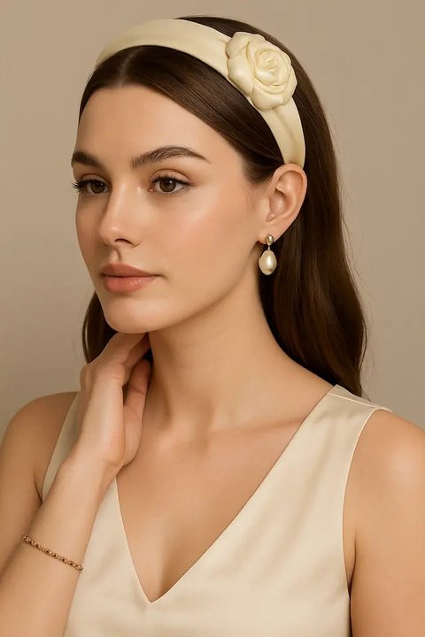 Model Headpiece, Anting, dan Gelang/AI