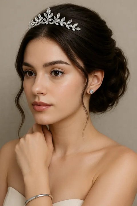 Model Headpiece, Anting, dan Gelang/AI