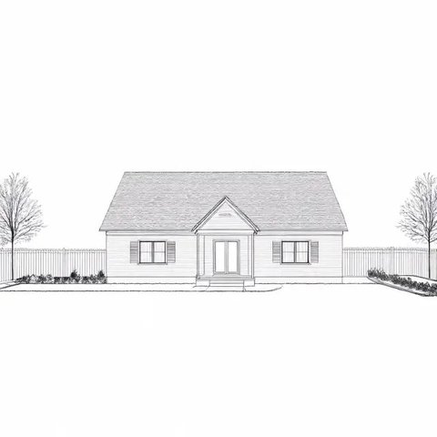 Sketsa Rumah Sederhana Halaman Luas (Meta AI)