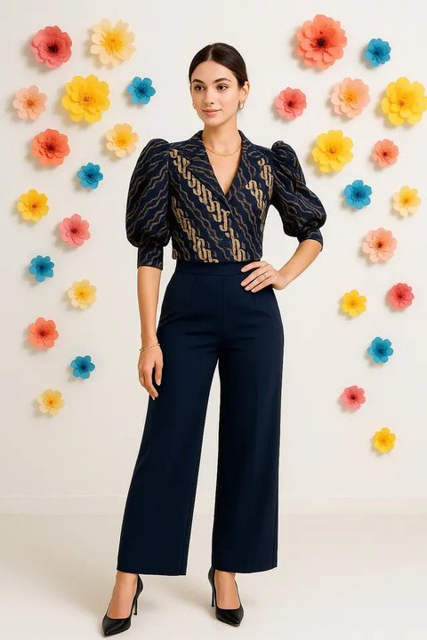 Model Blazer Batik Lengan Balon (Foto: ChatGPT)