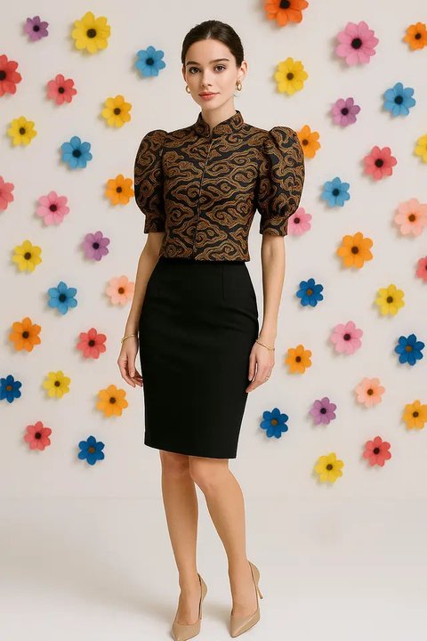 Model Blazer Batik Lengan Balon (Foto: ChatGPT)