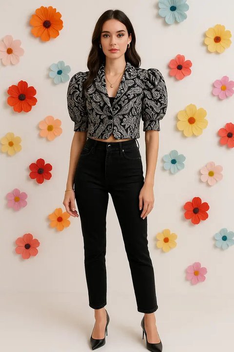 Model Blazer Batik Lengan Balon (Foto: ChatGPT)