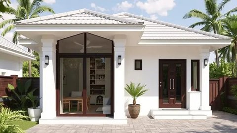 Rumah Sederhana Cat Putih. Foto: Gemini